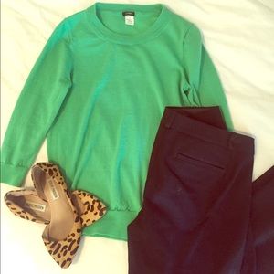 JCrew Tippi Sweater Kelly Green